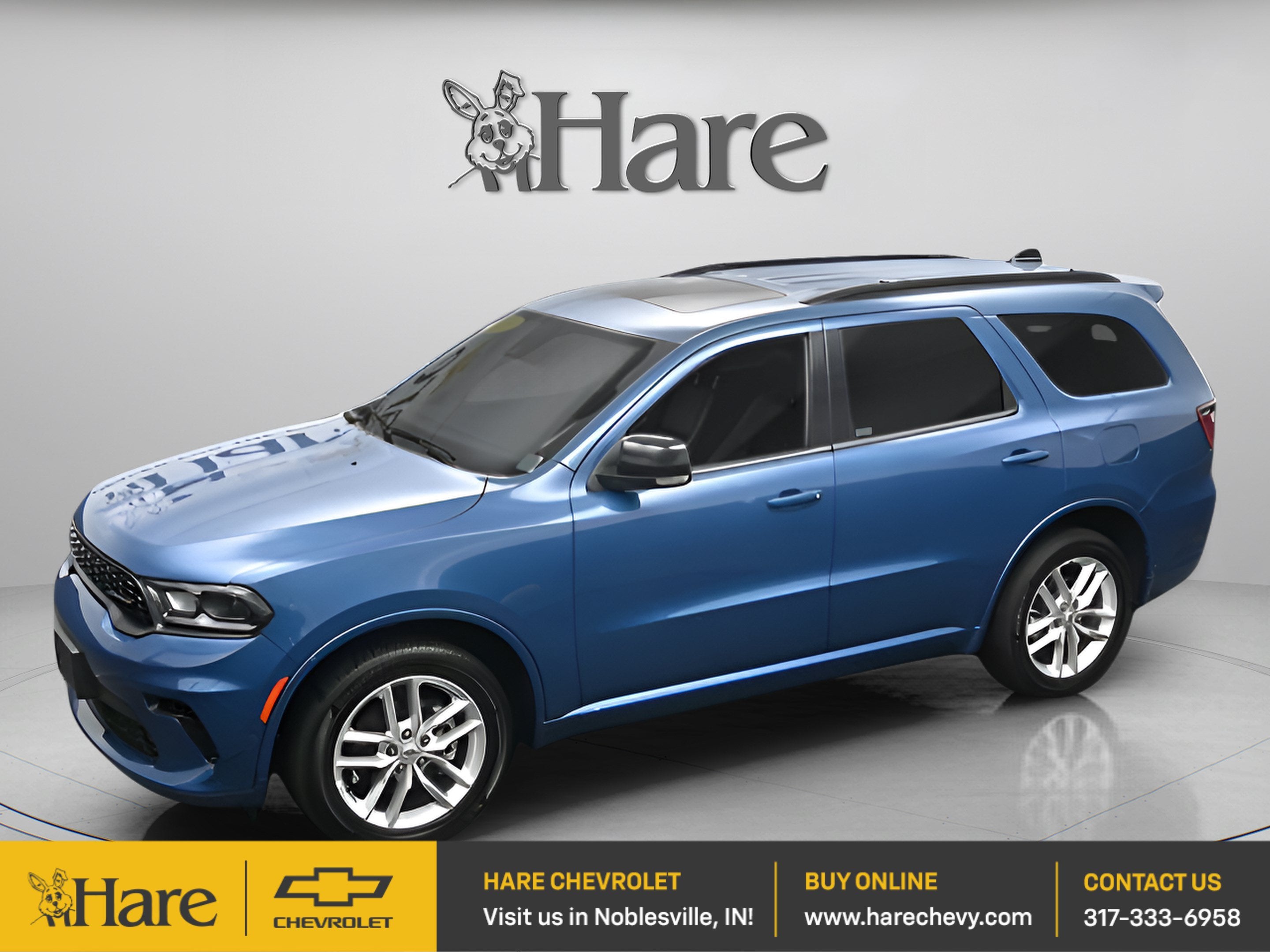 2025 Dodge Durango GT Plus in Frostbite Pearlcoat — front three-quarter view