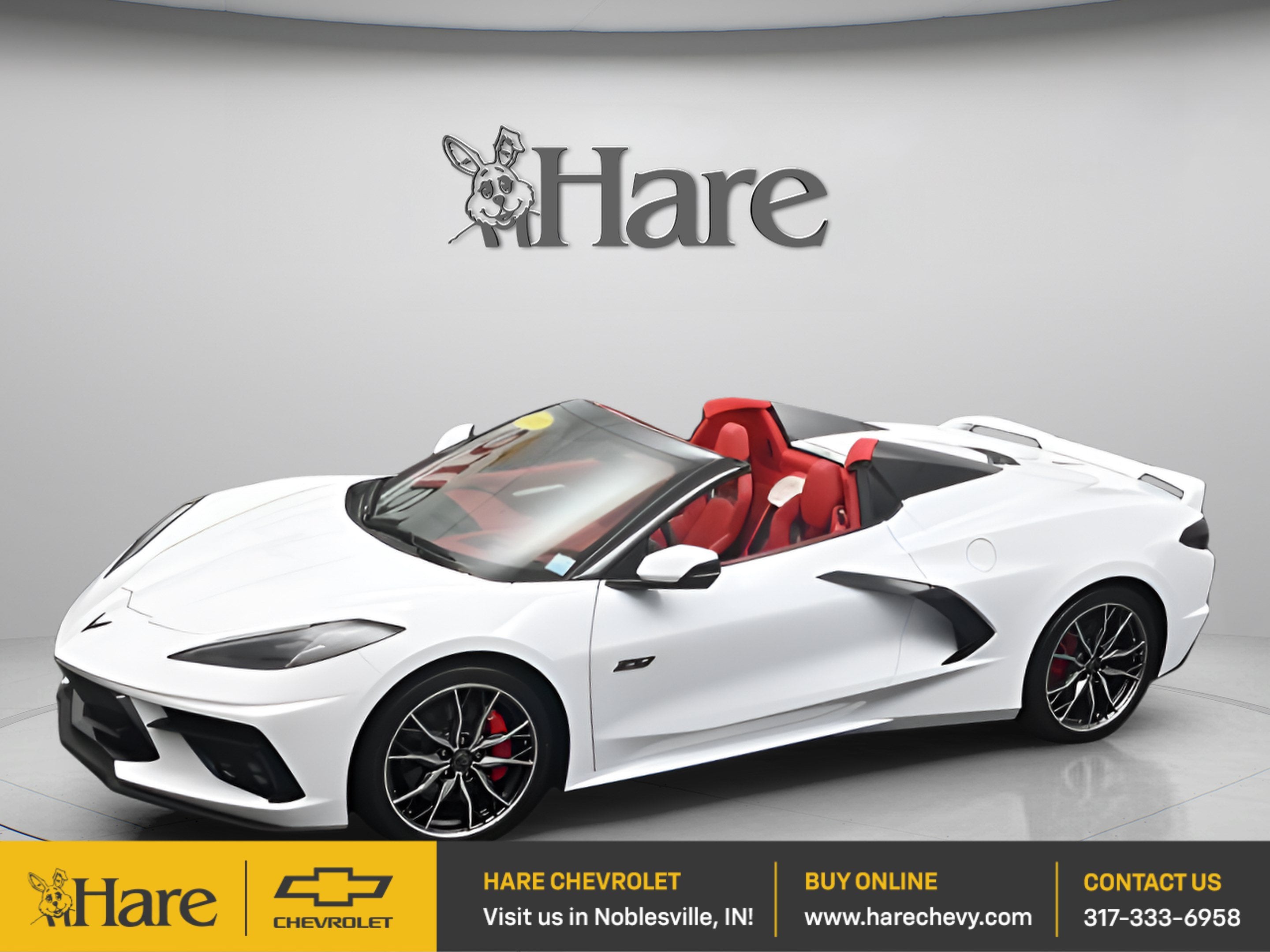 2023 Chevrolet Corvette Stingray 3LT in Arctic White — front three-quarter view