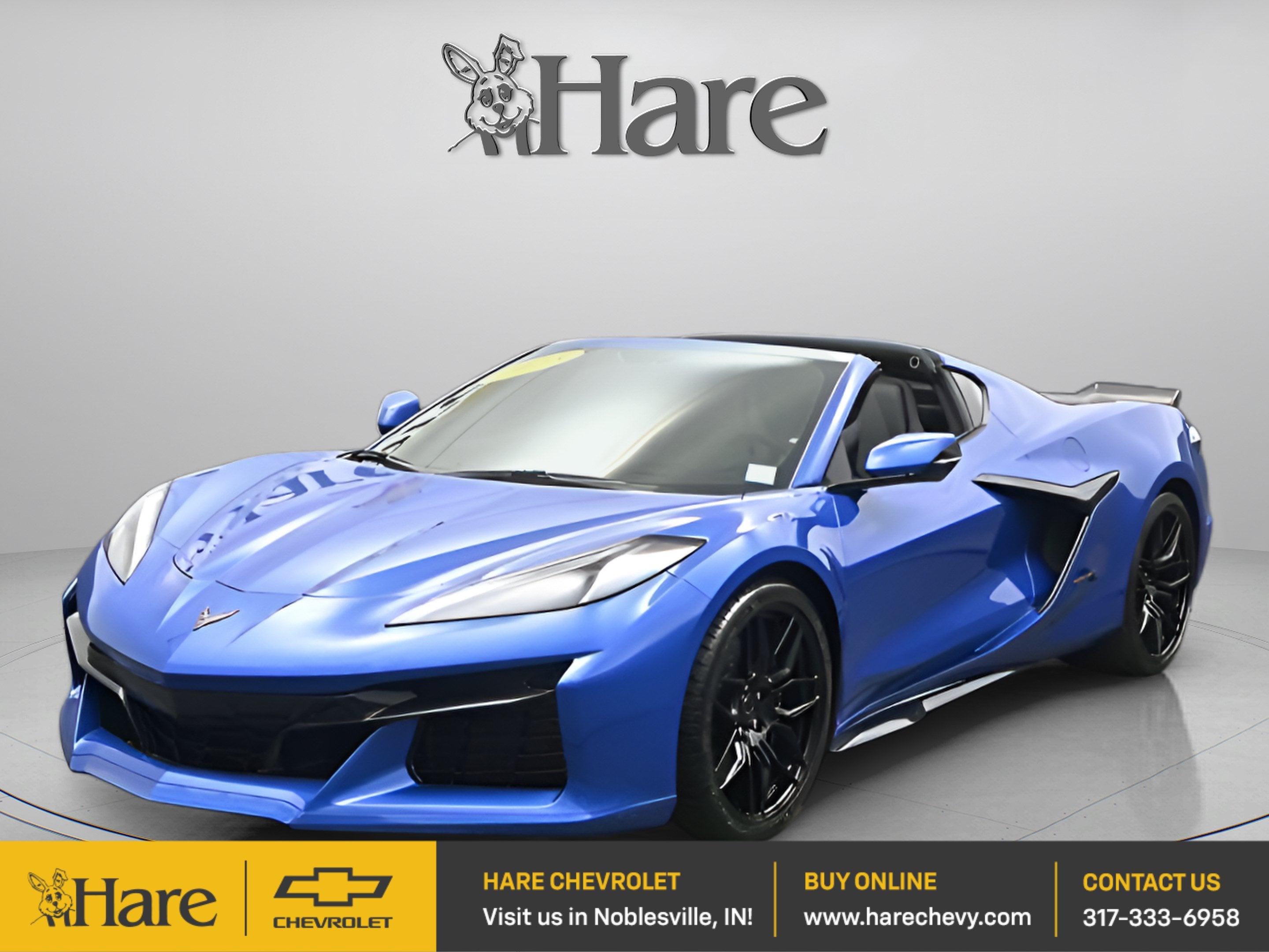 2023 Chevrolet Corvette Z06 1LZ in Elkhart Lake Blue Metallic — front three-quarter view