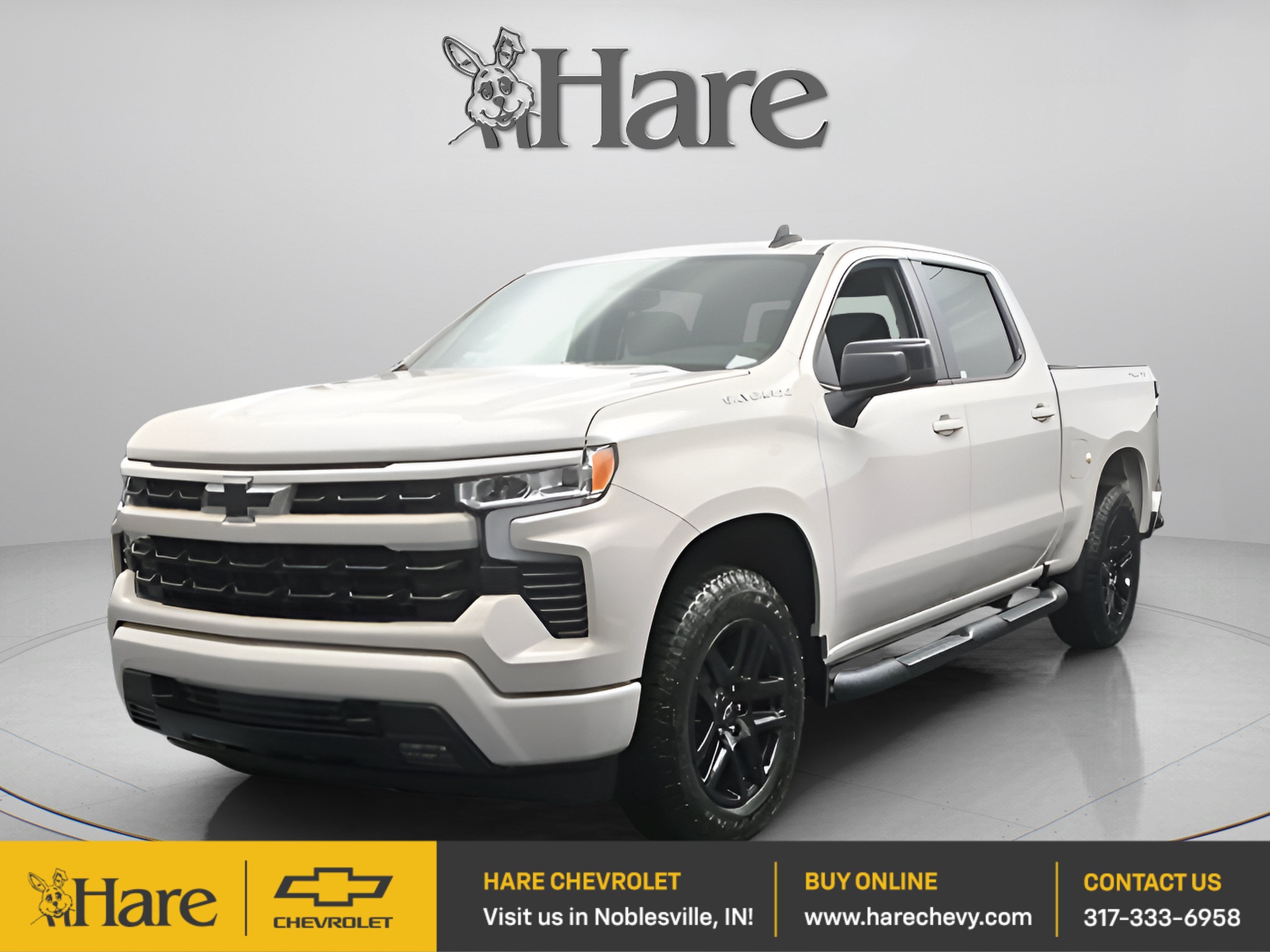 2026 Chevrolet Silverado 1500 RST in White Sands — front three-quarter view