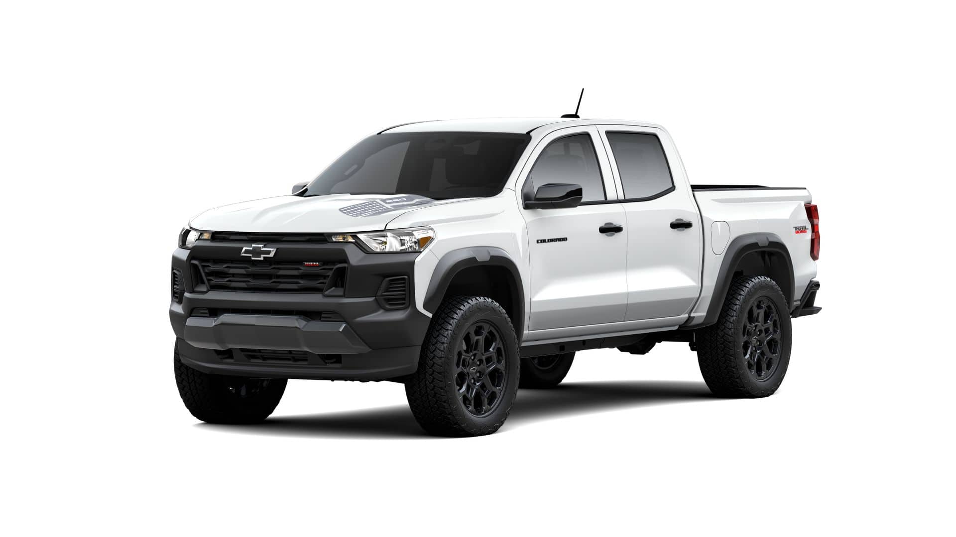 2026 Chevrolet Colorado Trail Boss in Summit White — front three-quarter view