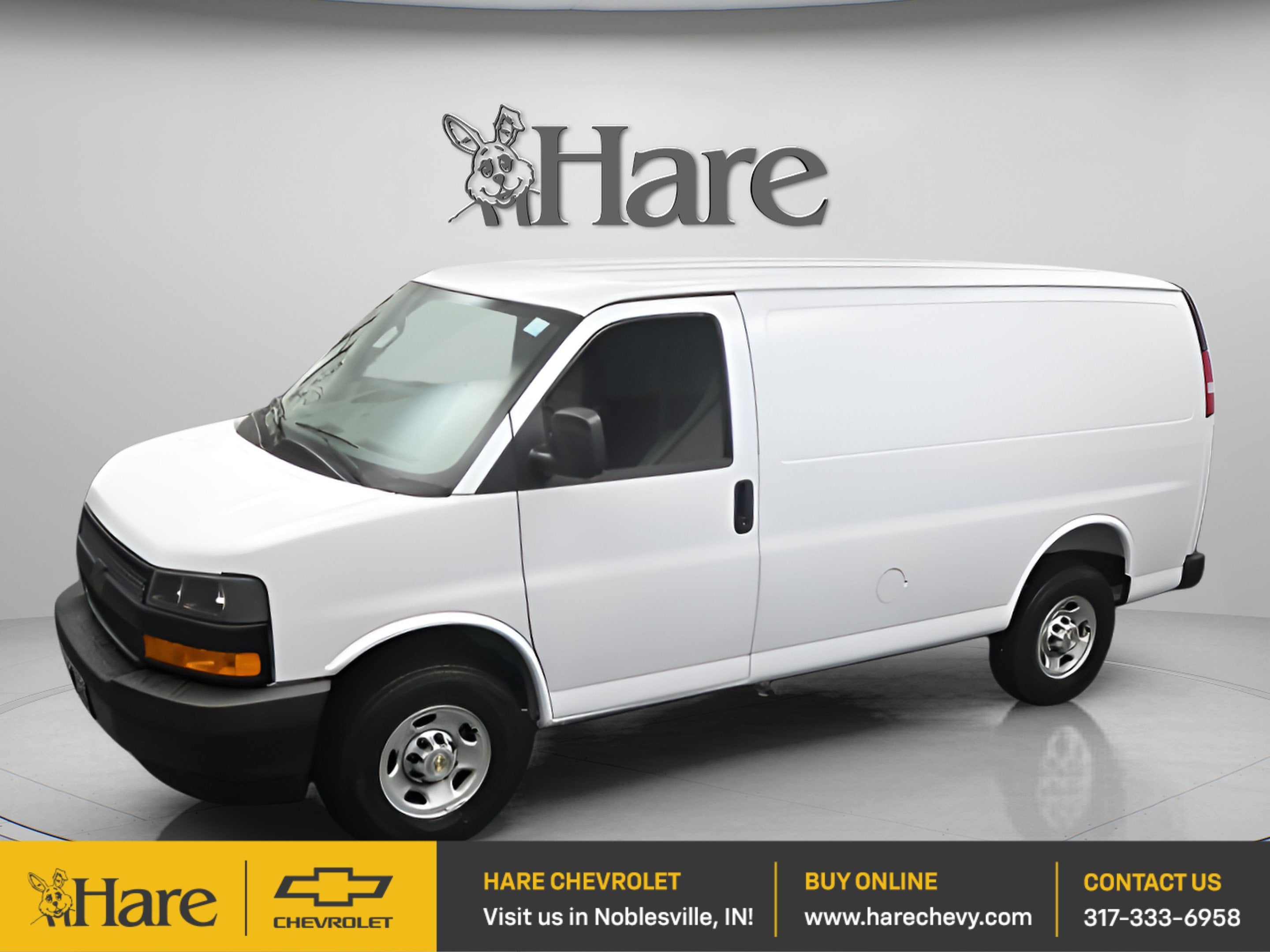 2026 Chevrolet Express Cargo 1WT in Summit White — front three-quarter view