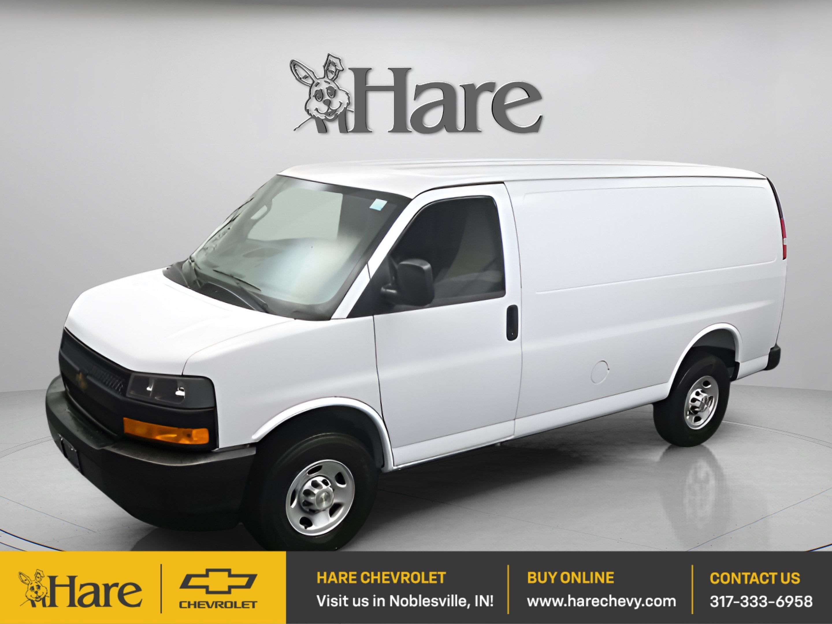 2026 Chevrolet Express Cargo 1WT in Summit White — front three-quarter view