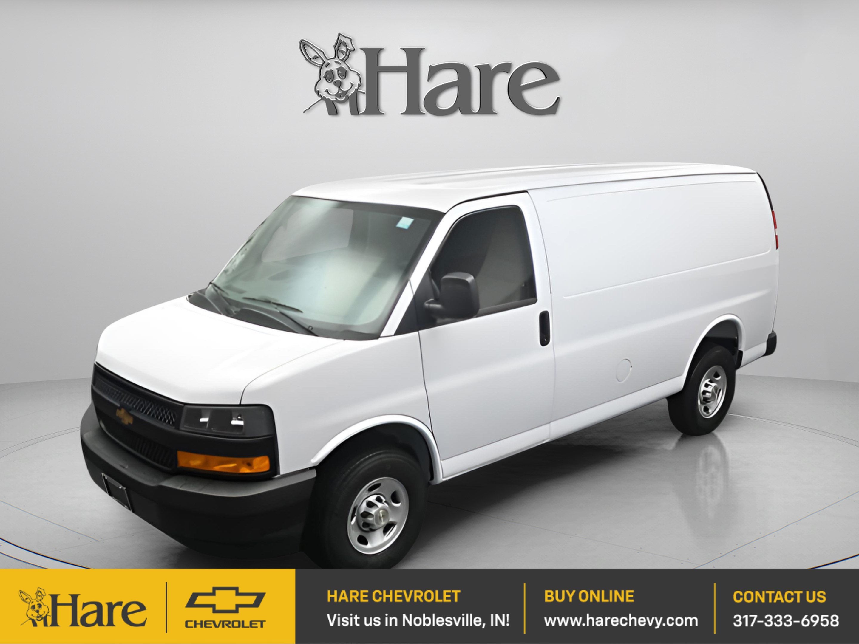 2026 Chevrolet Express Cargo WT in Summit White — front three-quarter view