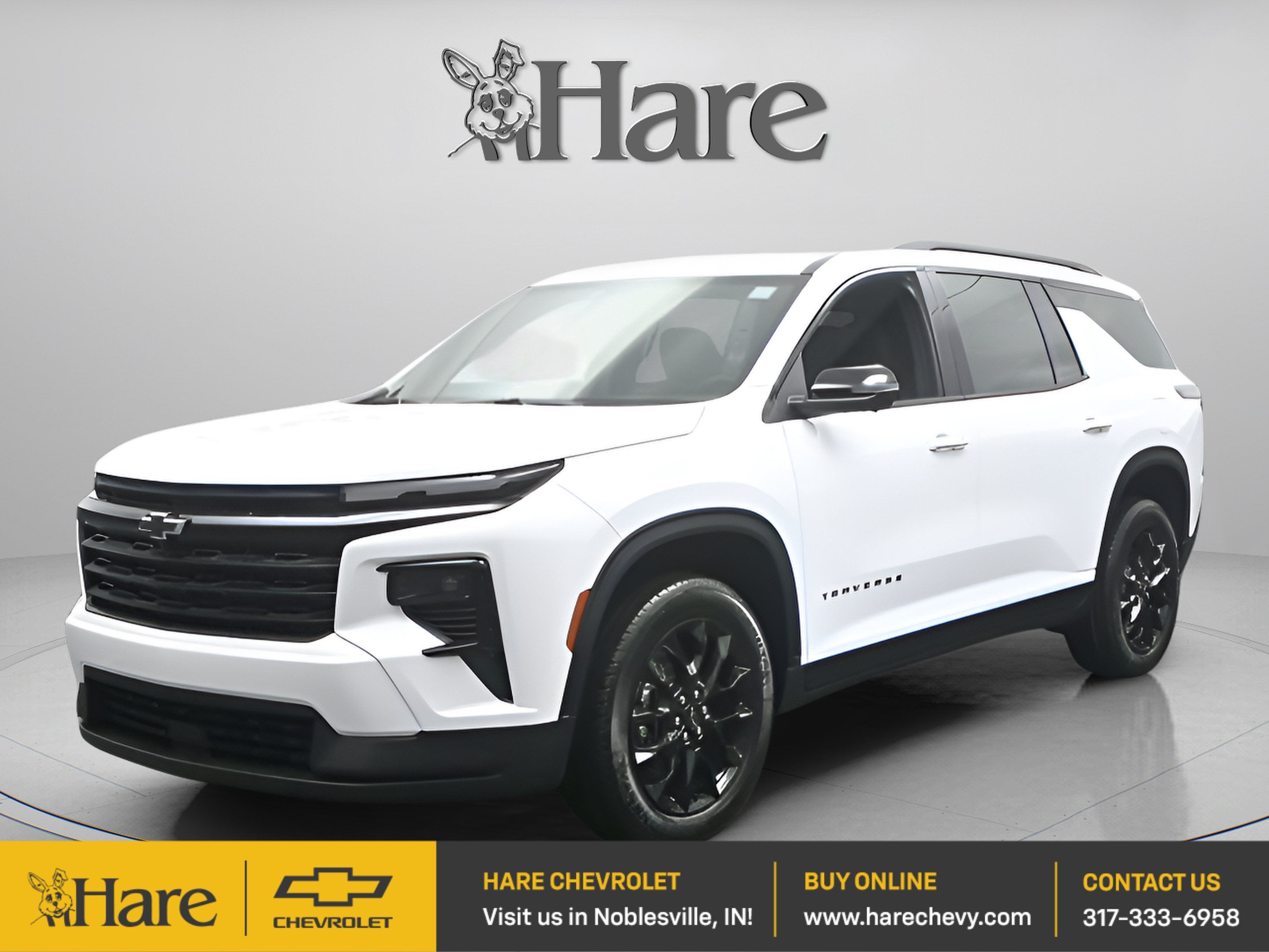 2026 Chevrolet Traverse LT in Summit White — front three-quarter view