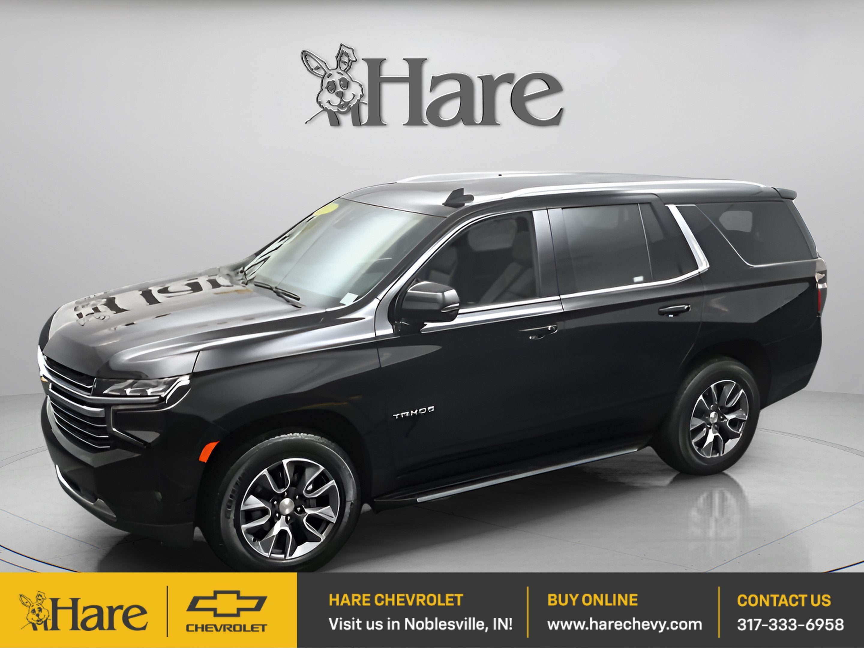 2023 Chevrolet Tahoe LT in Black — front three-quarter view