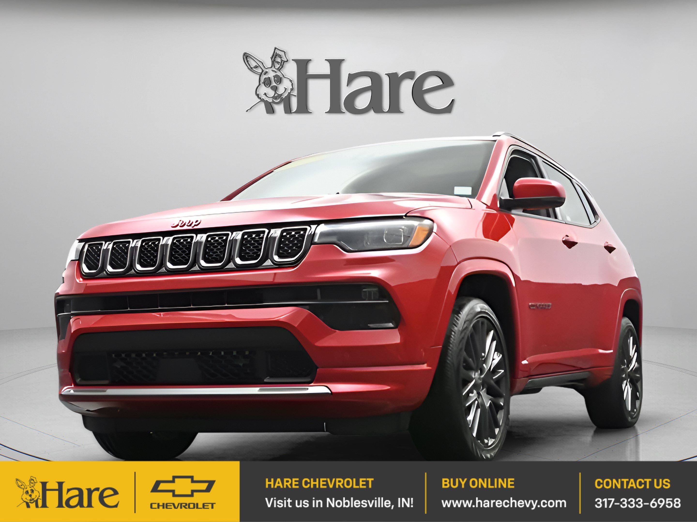 2023 Jeep Compass (RED) Edition 4x4 in Red — front three-quarter view