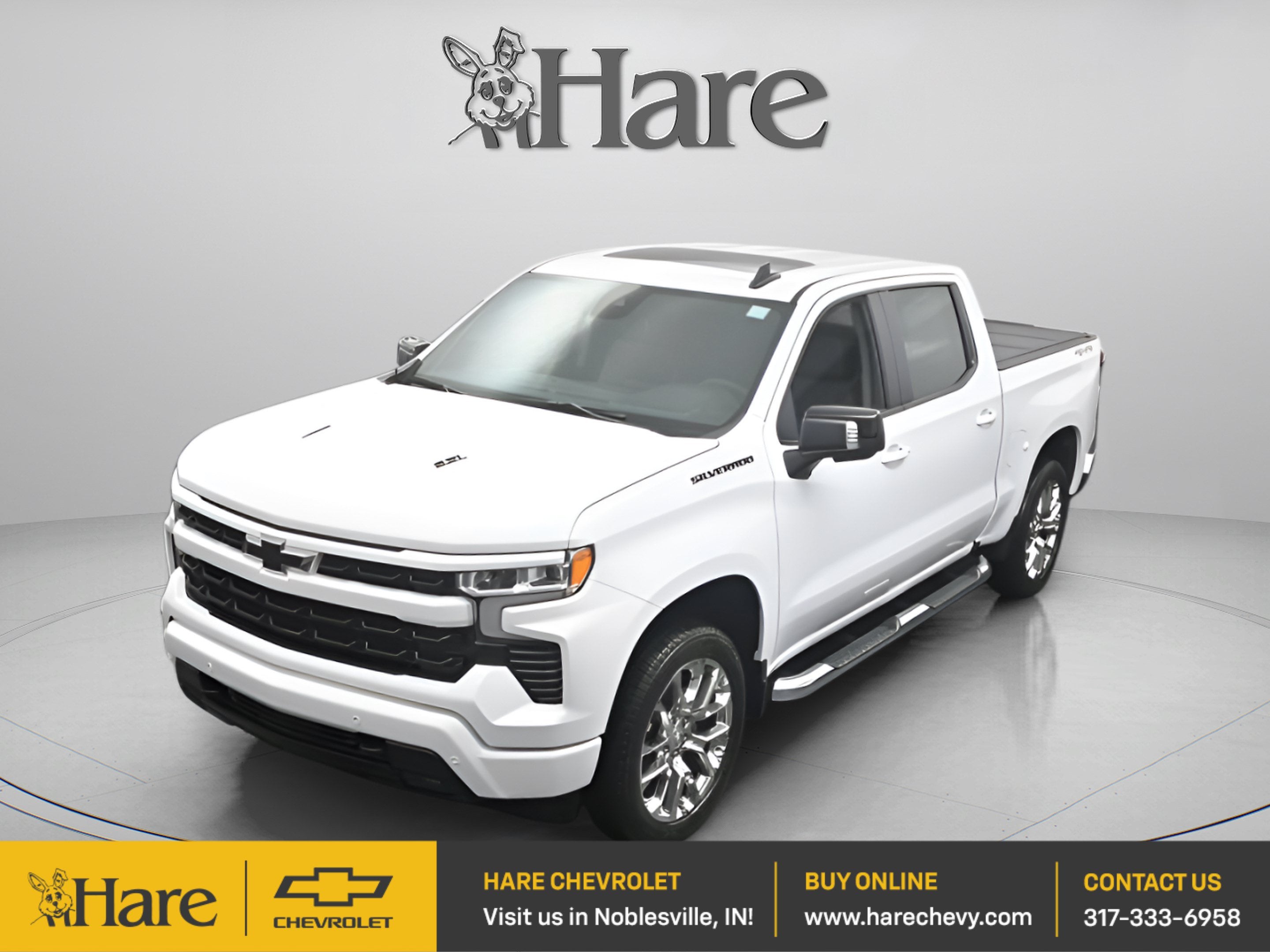 2026 Chevrolet Silverado 1500 RST in Summit White — front three-quarter view
