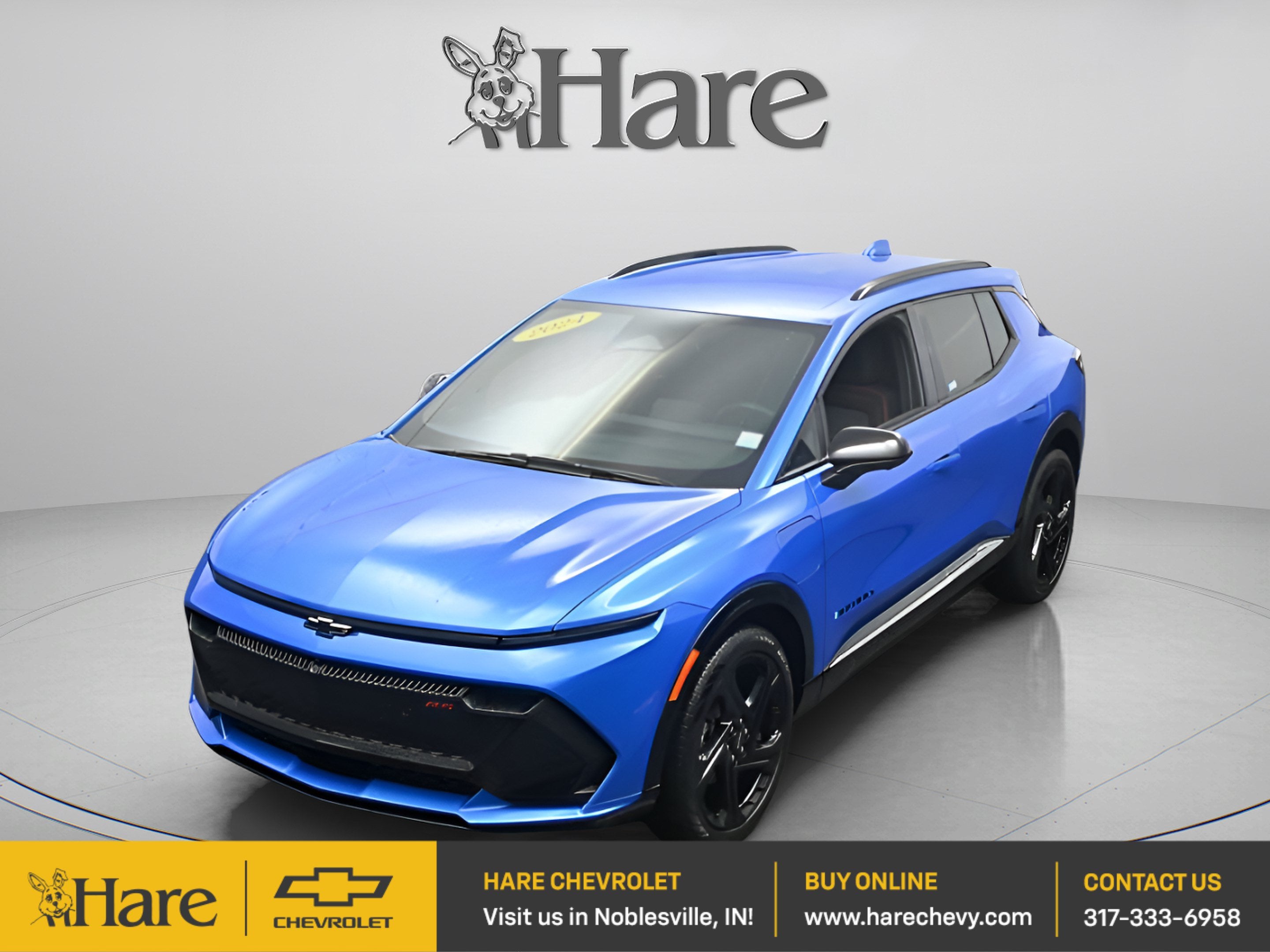 2024 Chevrolet Equinox EV 2RS in Riptide Blue Metallic — front three-quarter view
