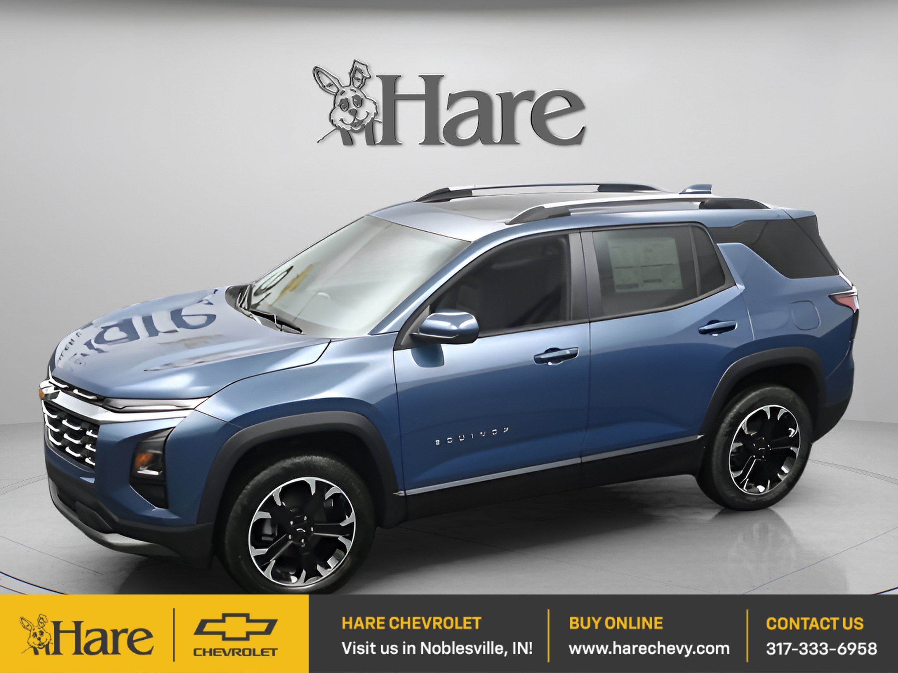 2026 Chevrolet Equinox LT in Lakeshore Blue Metallic — front three-quarter view