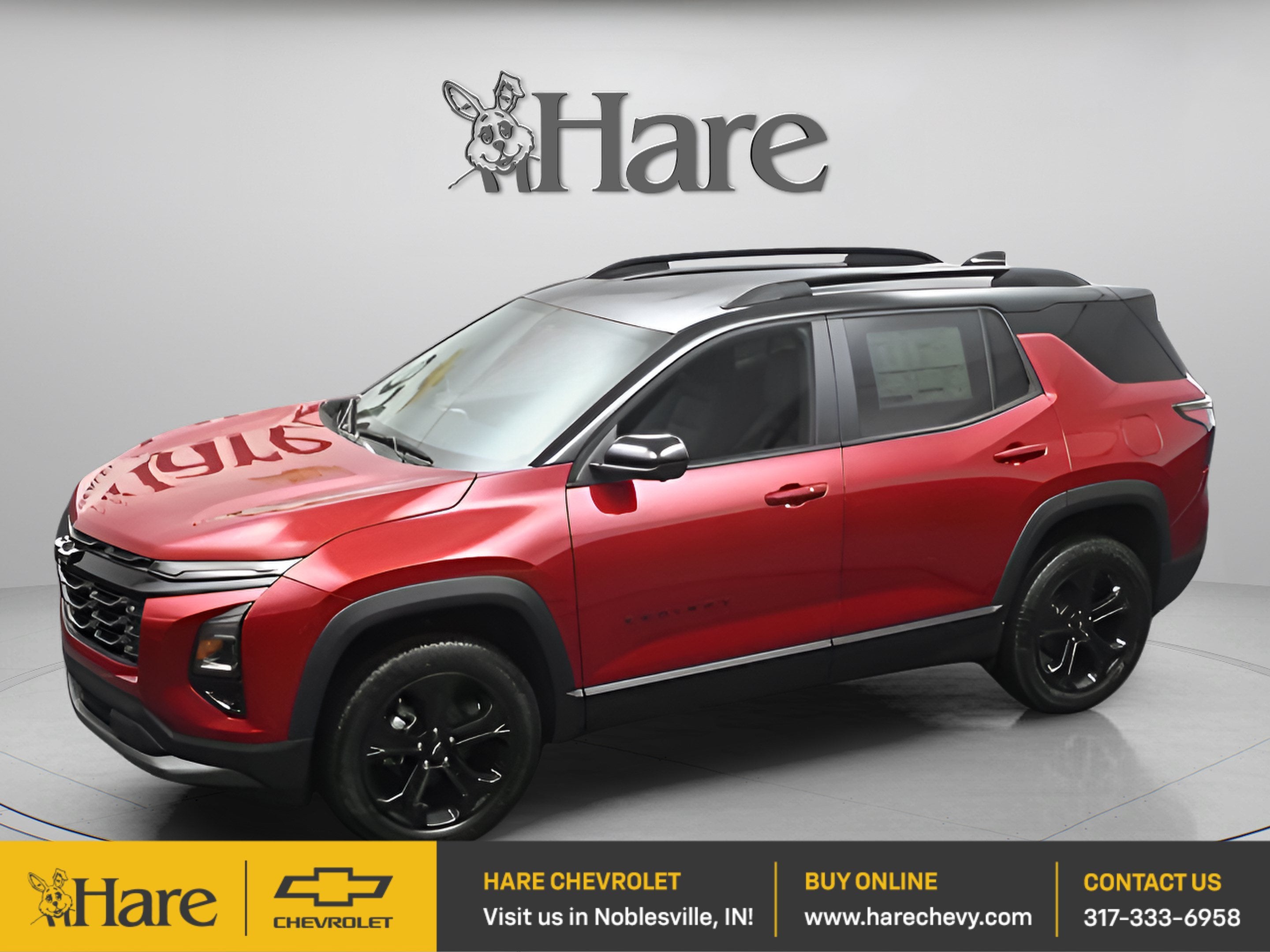 2026 Chevrolet Equinox LT in Radiant Red Tintcoat — front three-quarter view
