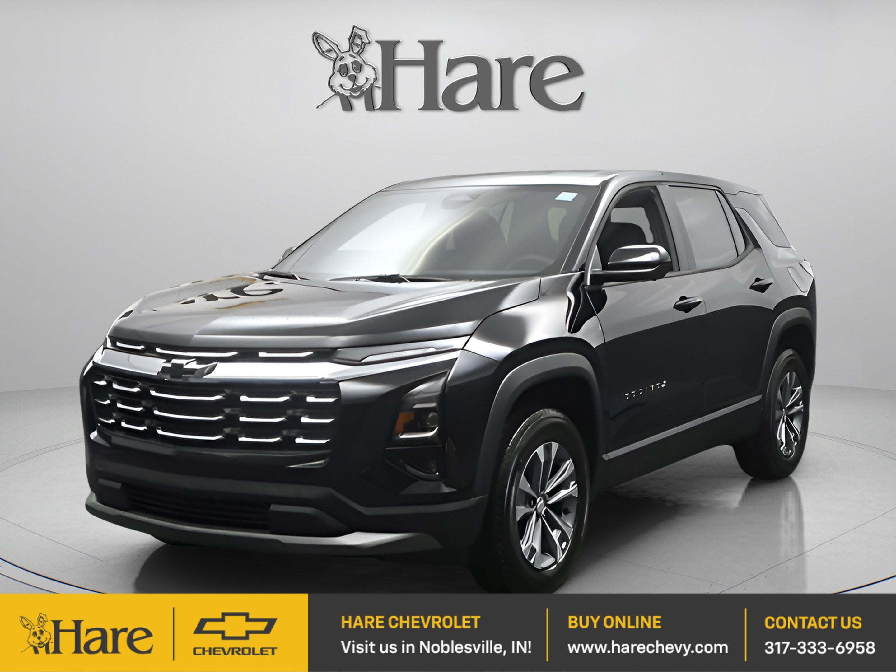 2026 Chevrolet Equinox LT in Mosaic Black Metallic — front three-quarter view