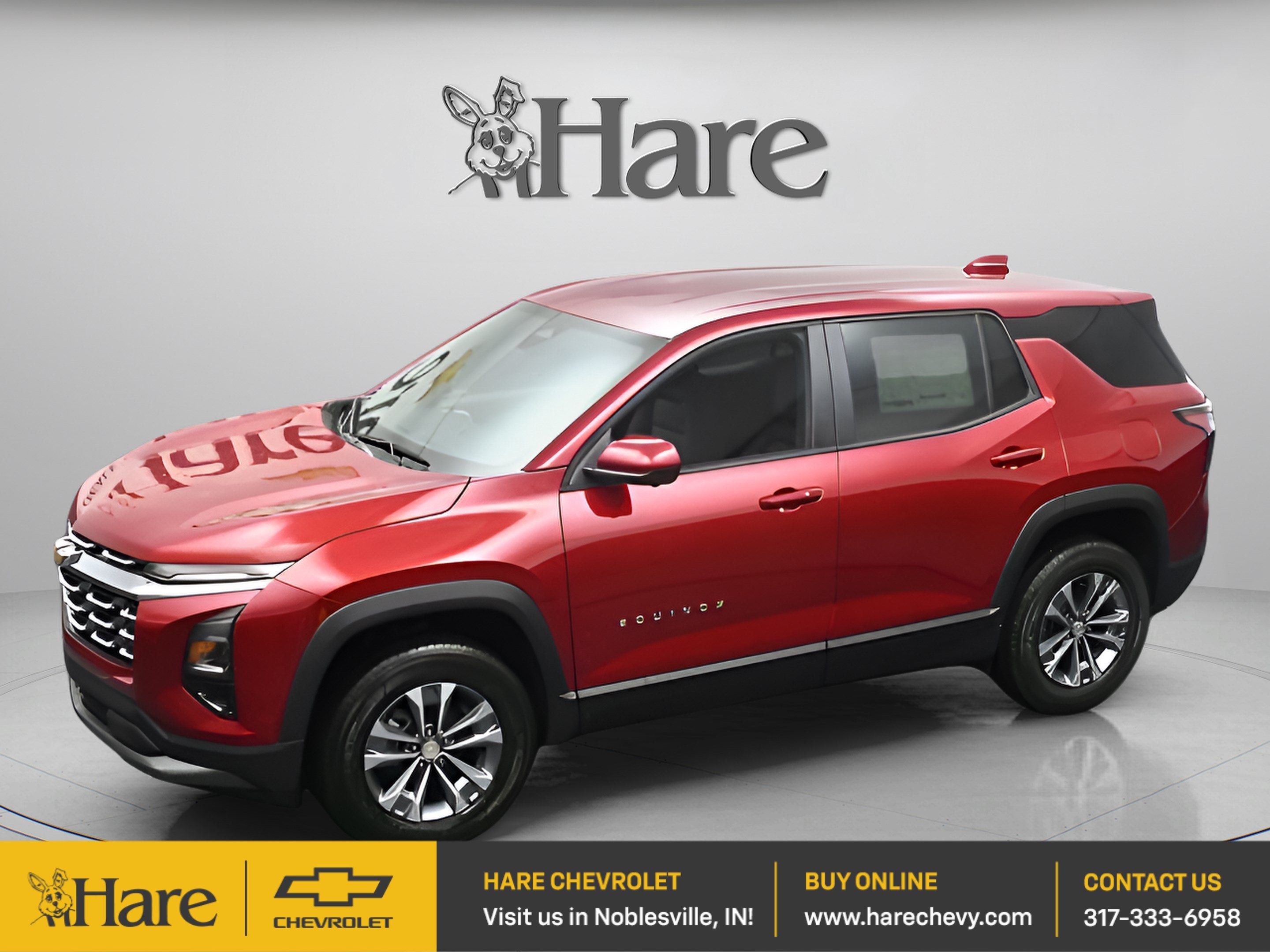 2026 Chevrolet Equinox LT in Radiant Red Tintcoat — front three-quarter view