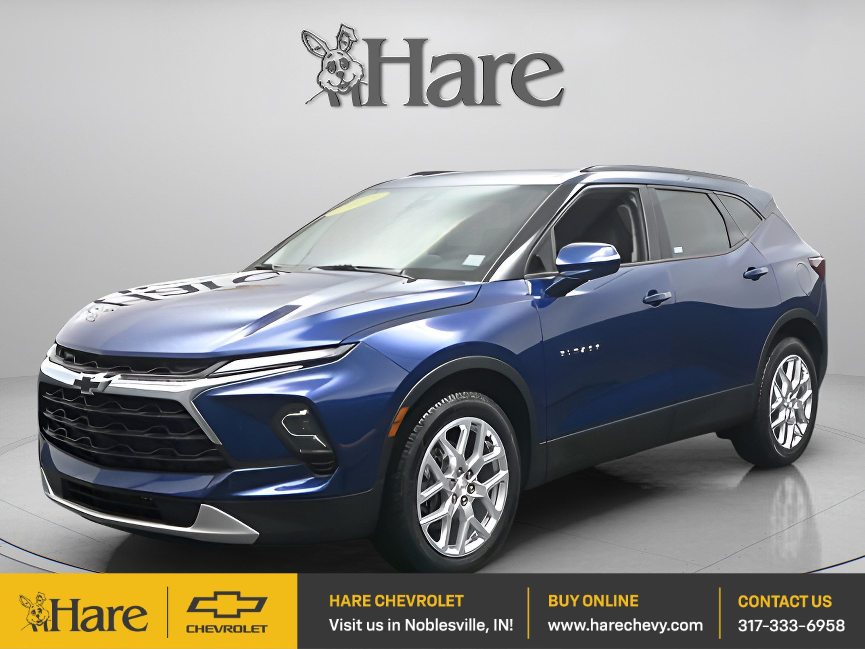2023 Chevrolet Blazer 3LT in Blue Glow Metallic — front three-quarter view