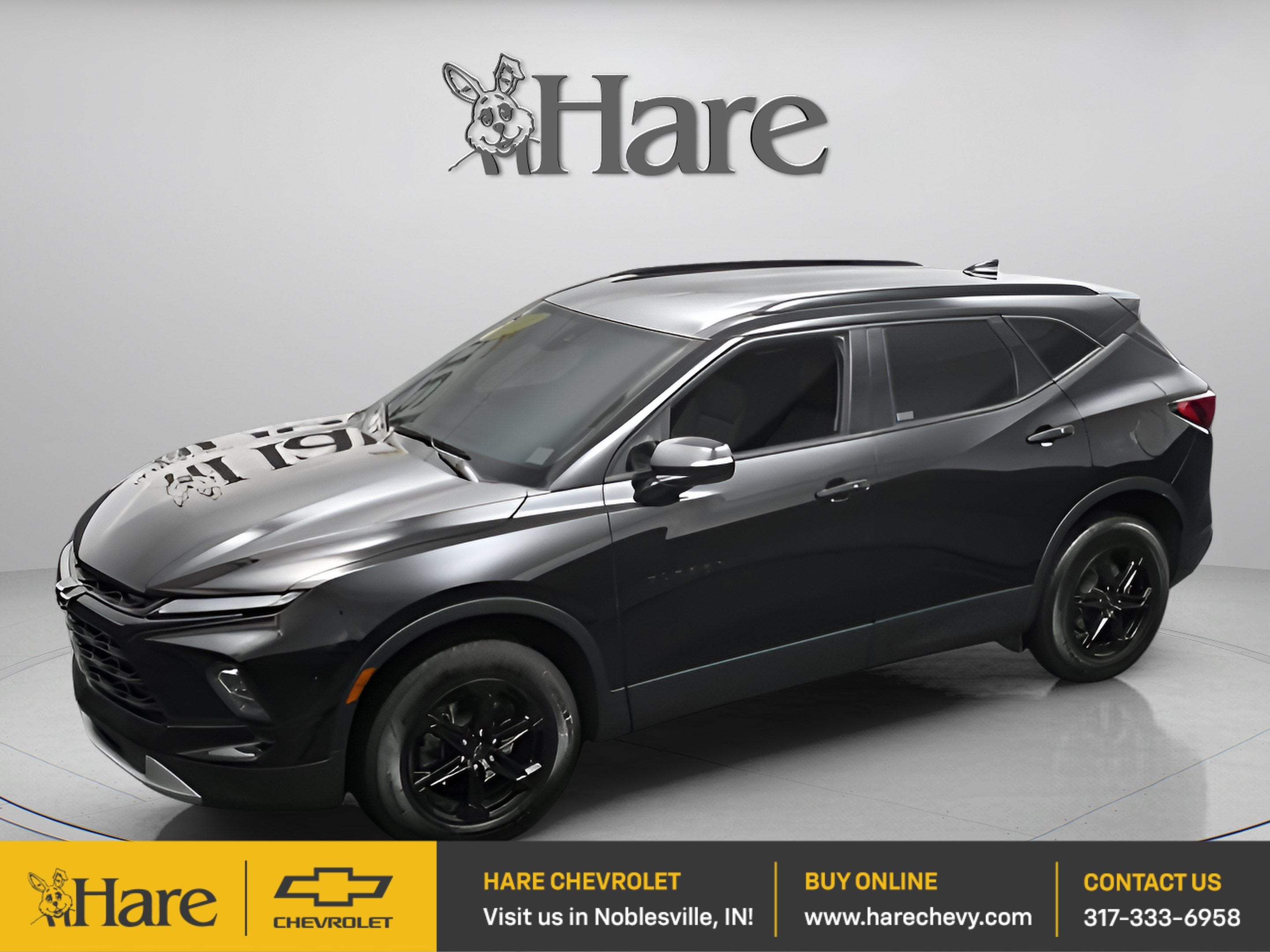 2023 Chevrolet Blazer 3LT in Black — front three-quarter view