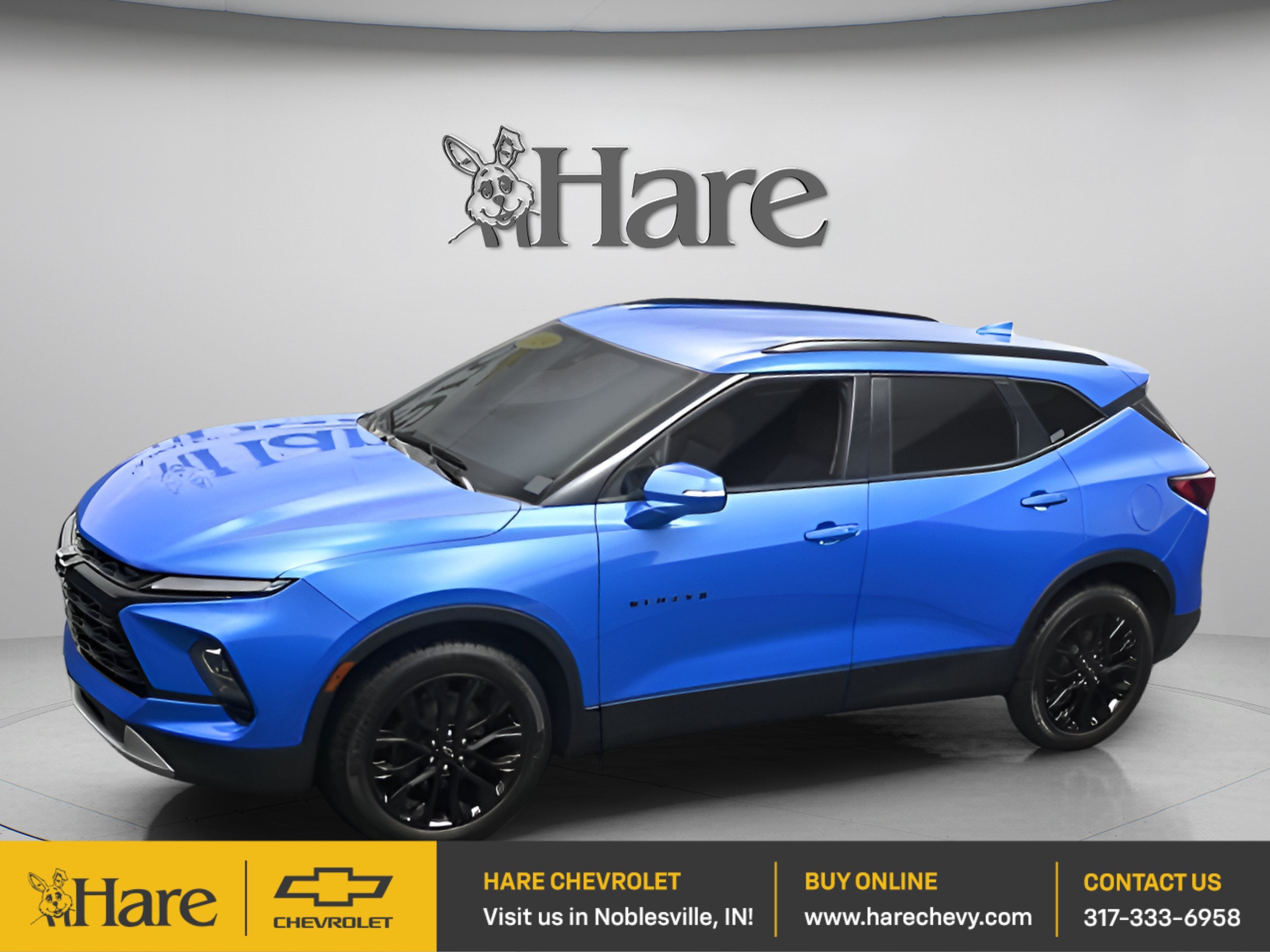 2024 Chevrolet Blazer 3LT in Riptide Blue Metallic — front three-quarter view