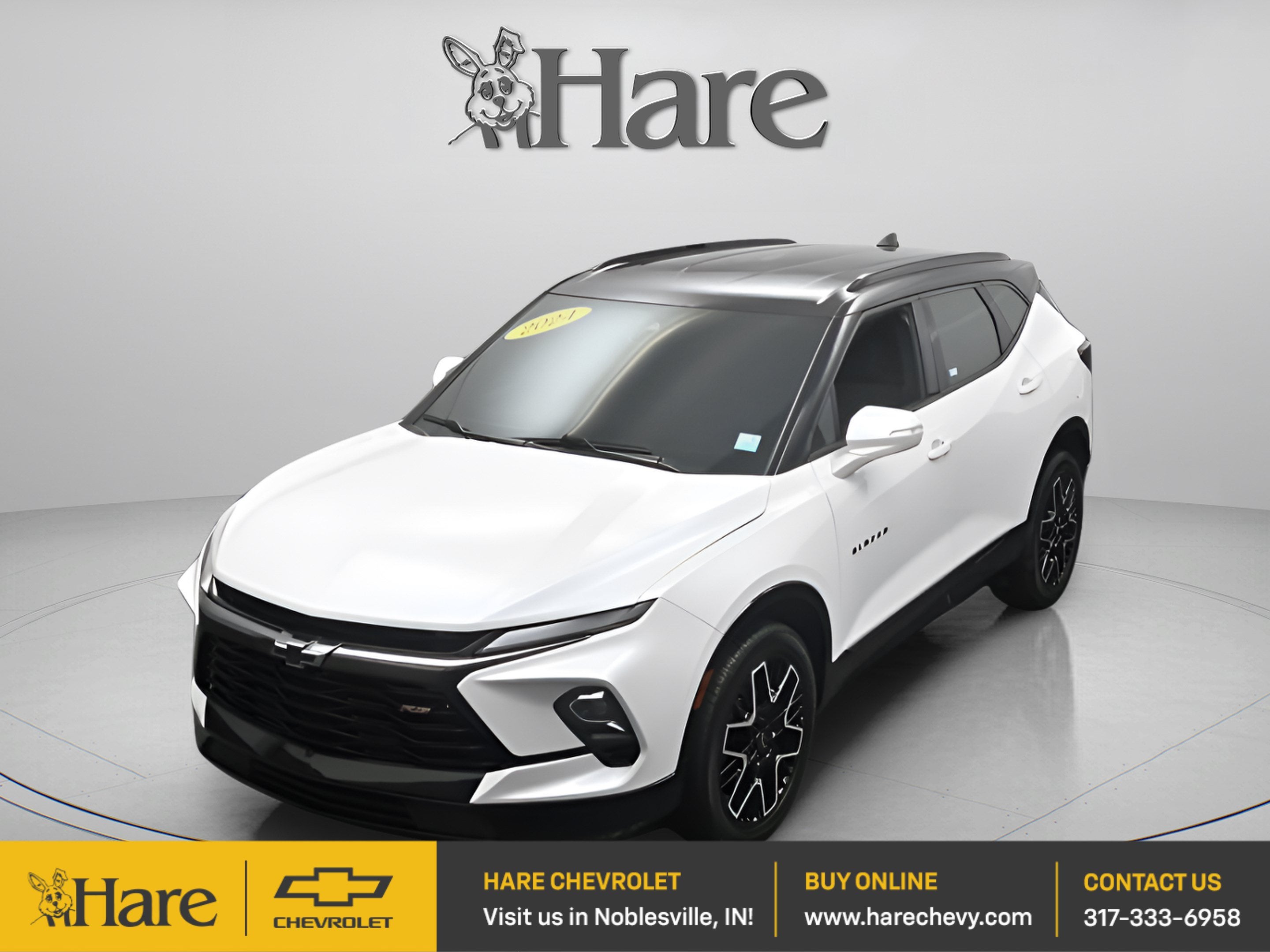 2024 Chevrolet Blazer RS in Iridescent Pearl Tricoat — front three-quarter view