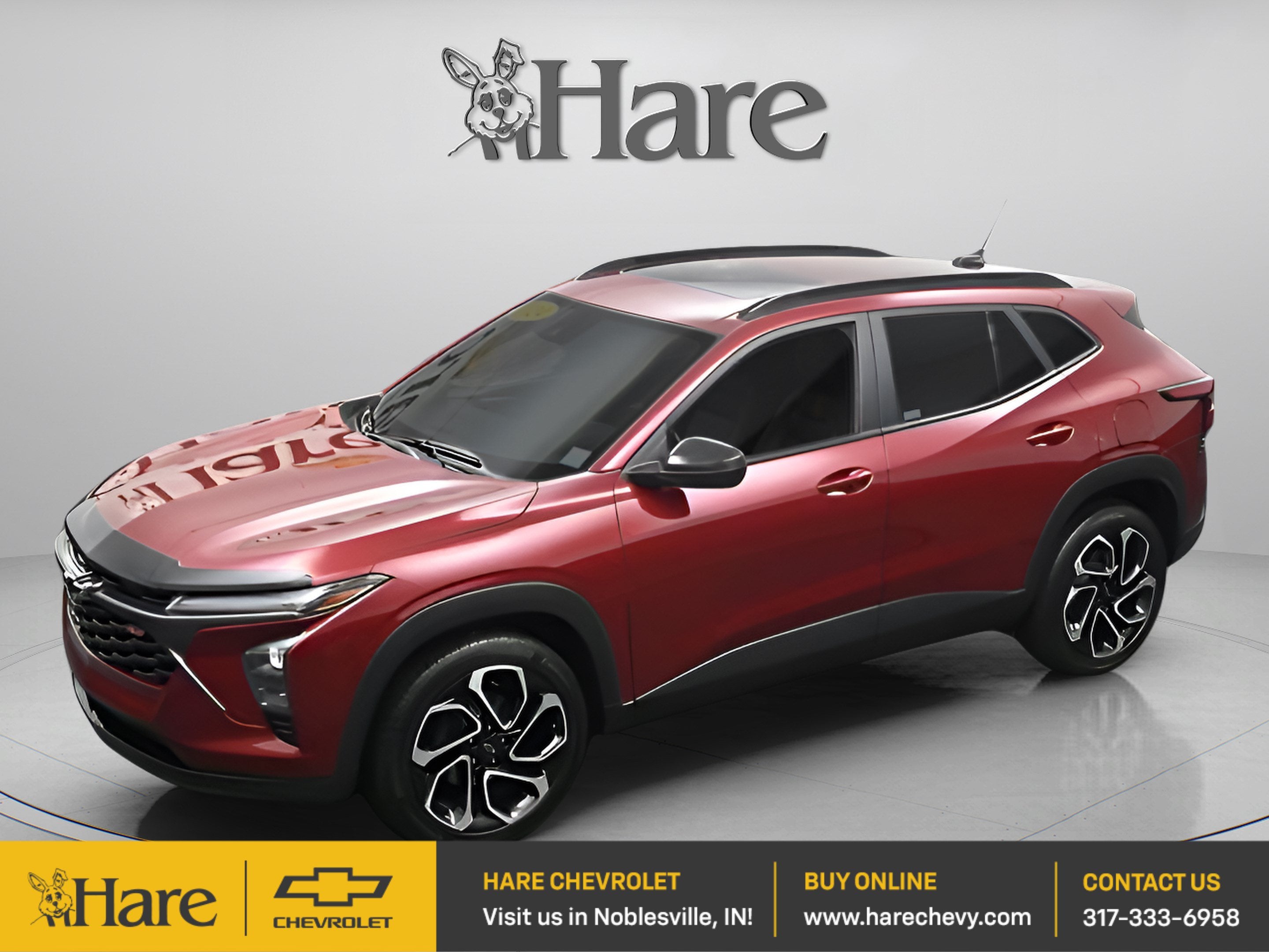 2024 Chevrolet Trax 2RS in Crimson Metallic — front three-quarter view