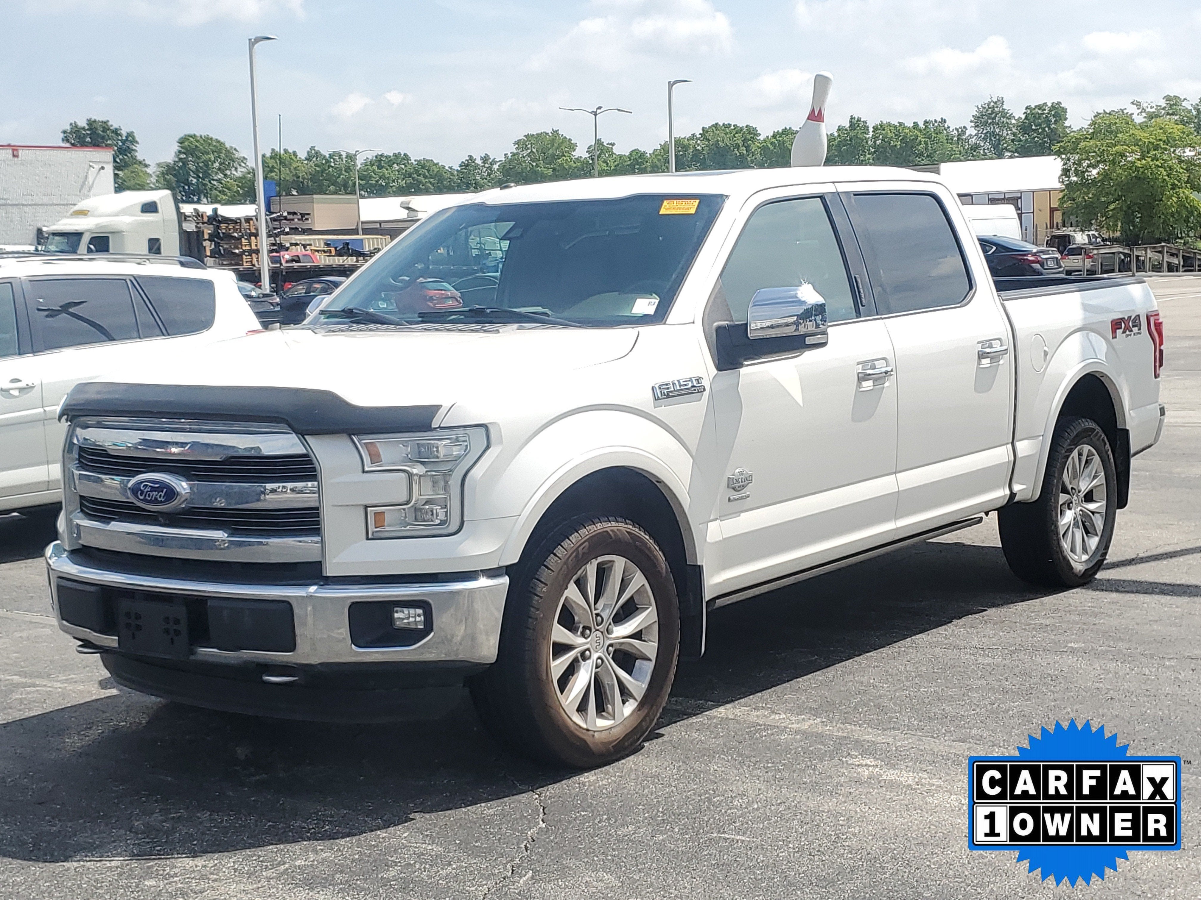 2015 Ford F-150 King Ranch in White Platinum Clearcoat Metallic — front three-quarter view