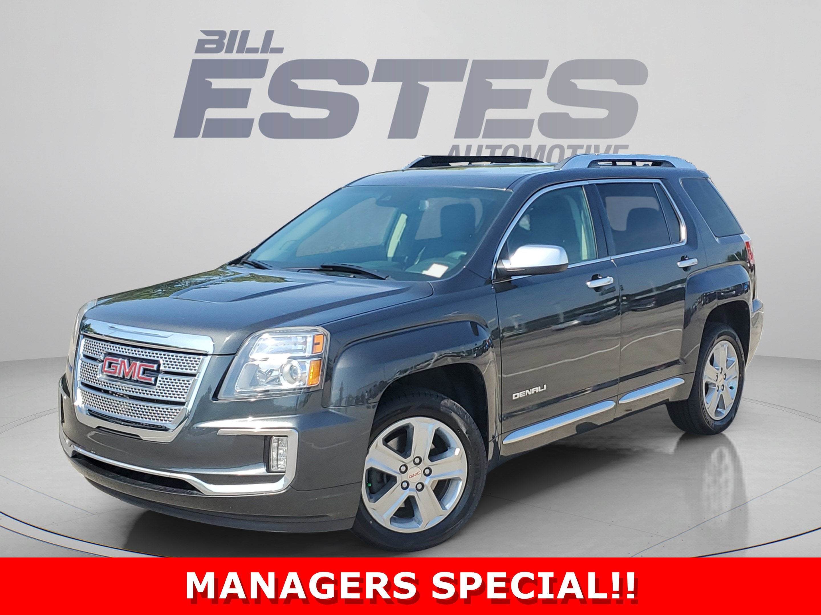 2017 GMC Terrain Denali in Graphite Gray Metallic — front three-quarter view
