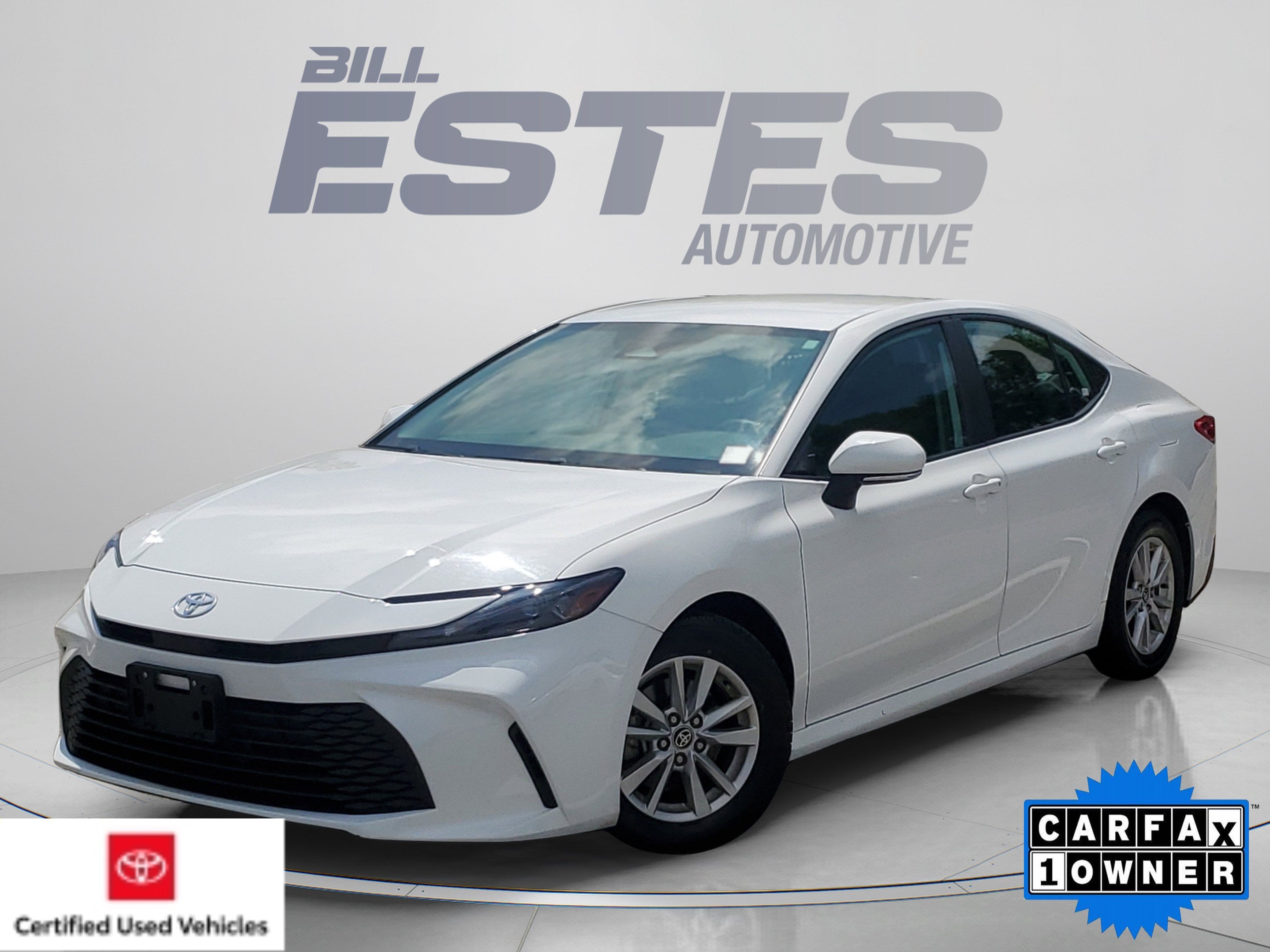 2025 Toyota Camry LE in Ice — front three-quarter view