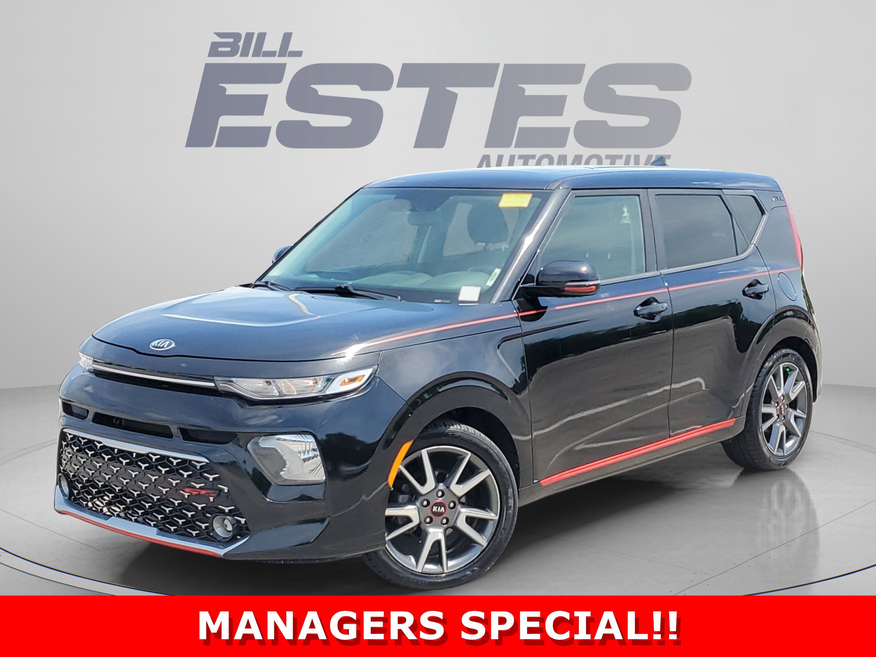2020 Kia Soul GT-Line in Cherry Black — front three-quarter view