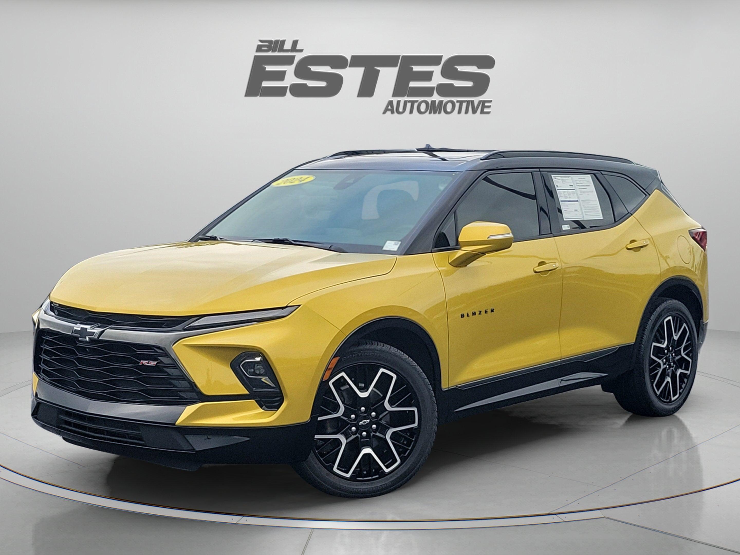 2024 Chevrolet Blazer RS in Nitro Yellow Metallic — front three-quarter view