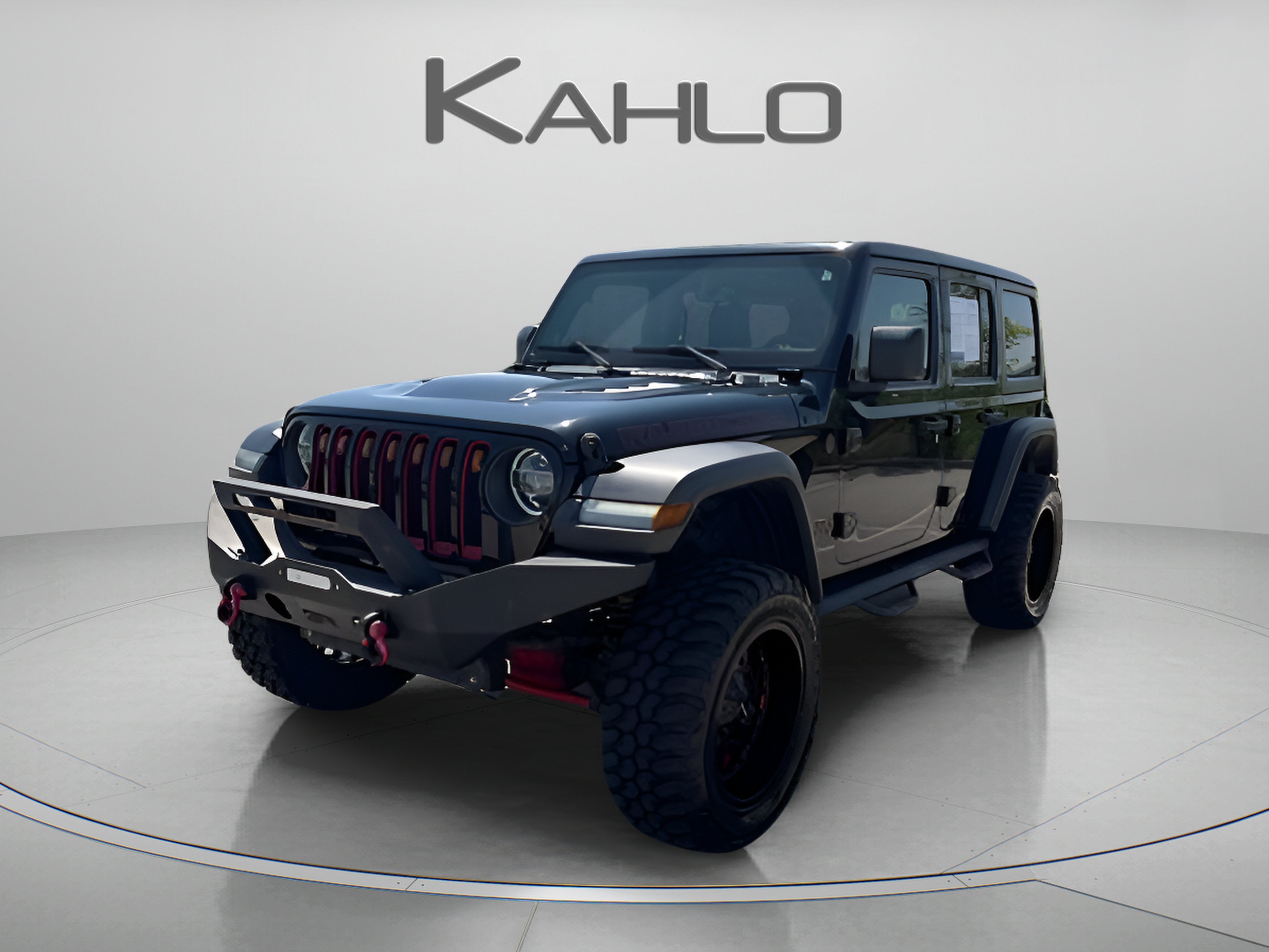 2020 Jeep Wrangler Unlimited Rubicon in Black Clearcoat — front three-quarter view