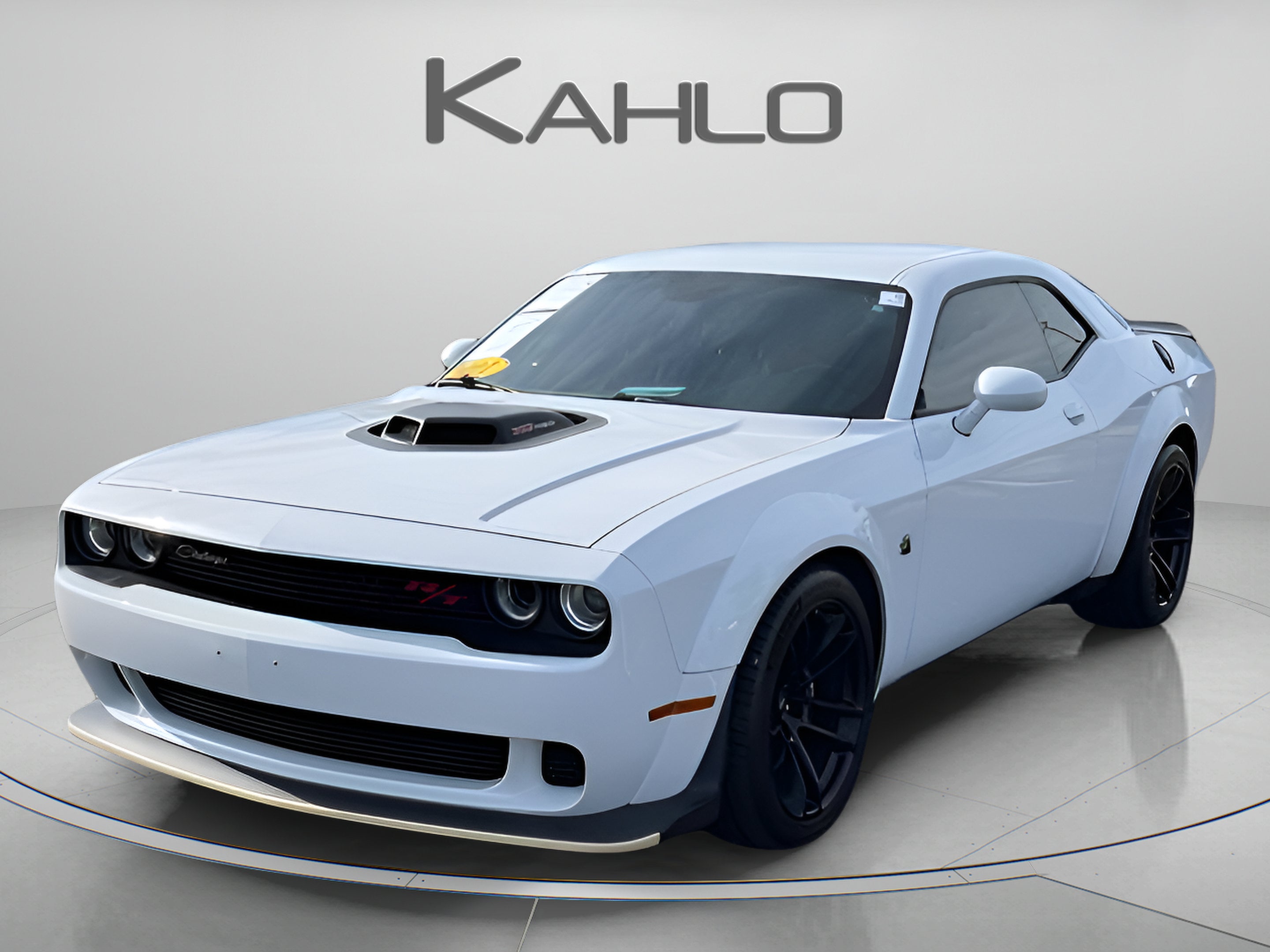 2022 Dodge Challenger R/T Scat Pack Widebody in White Knuckle Clearcoat — front three-quarter view